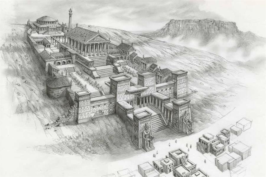 Reconstrucción del Museion y el Serapeum de Alejandría en la Antigüedad