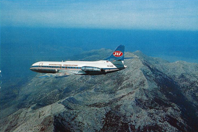 Avión comercial de los años 60 similar al descrito en el relato de Frano Selak sobre el accidente aéreo