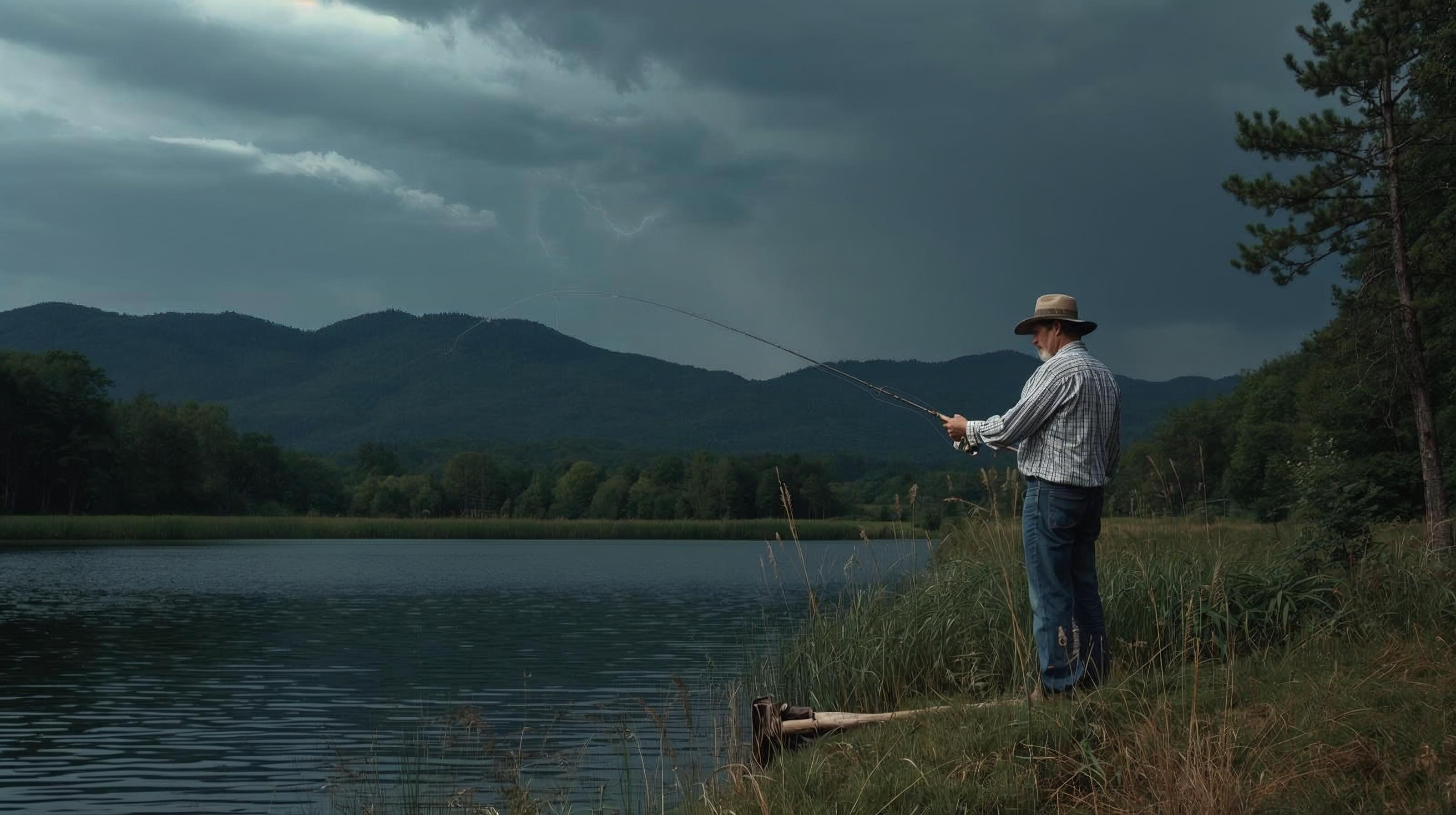 Lugar aproximado donde Roy Sullivan fue alcanzado por un rayo mientras pescaba en 1977